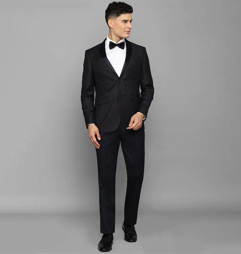 Men Printed Slim-Fit Single-Breasted Suit